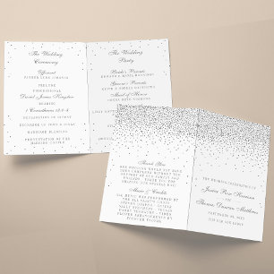 Vintage Glam Silver Programas de Boda Confetti