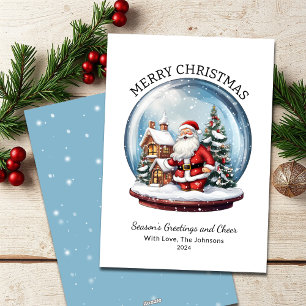 Vintage Globe Santa Merry Navidad