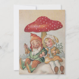 Vintage Gnome De Navidad Con Chica De Honor