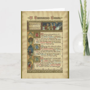 Vintage God Rest Ye Merry Gentlemen Navidad Card