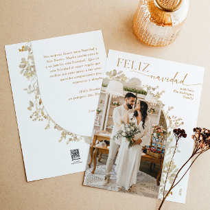 Vintage Gold Arch Photo Feliz Navidad