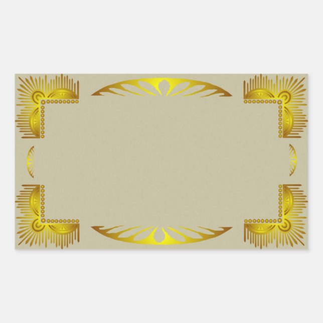 Vintage Gold Art Deco Border Pegatina (Anverso)