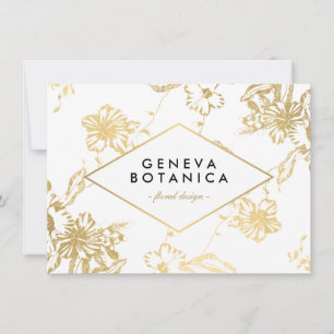 Vintage Gold Floral Pattern White Gift Certificado