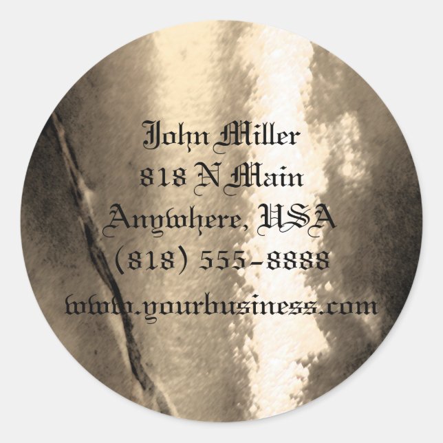 Vintage Gold Metalizado & Stone Business Pegatina (Anverso)