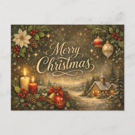 Vintage Gold Script Navidad Feliz Navidad