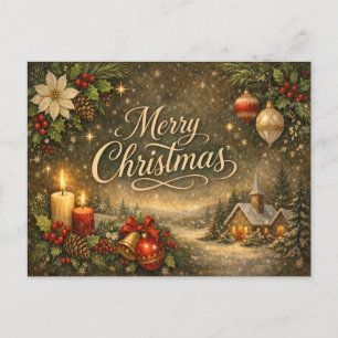 Vintage Gold Script Navidad Feliz Navidad