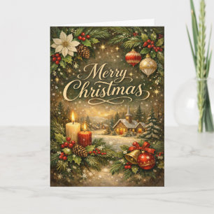 Vintage Gold Script Navidad Feliz Navidad