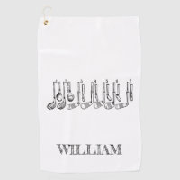 Vintage Golf Clubs Toalla de Golf Personalizada