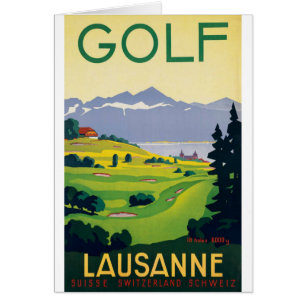 Vintage Golf Lausanne City Lake Suiza