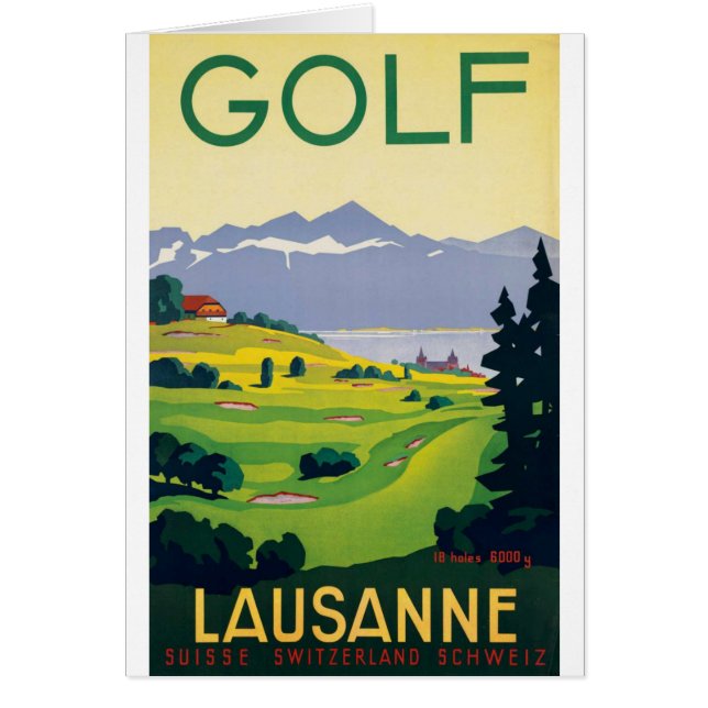 Vintage Golf Lausanne City Lake Suiza (Frente)