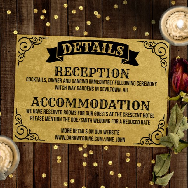 Vintage Gothic Details Boda Tarjeta de Gabinete (Subido por el creador)