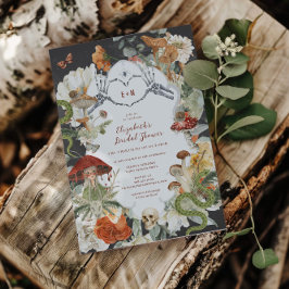 Vintage gótico botánico | Invitación de boda con m