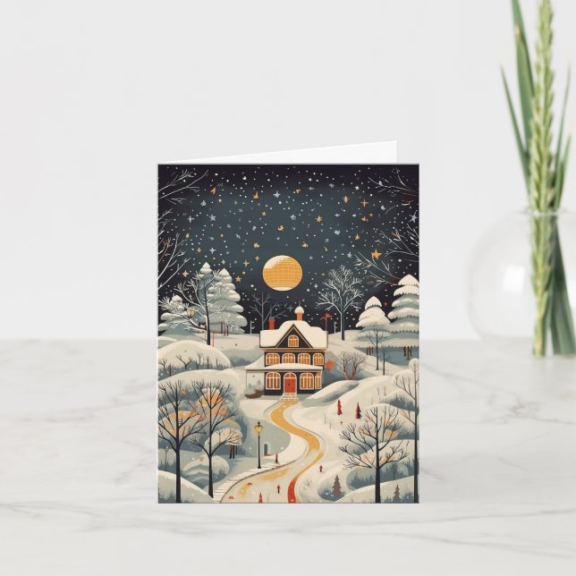 Vintage Gouache Estilo Winter Home Blank (Anverso)