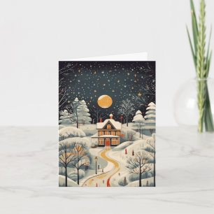 Vintage Gouache Estilo Winter Home Blank