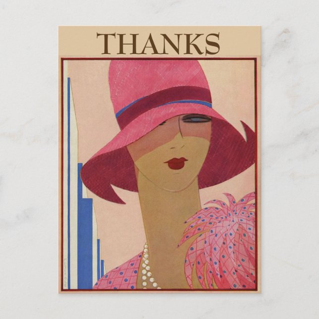 Vintage GRACIAS, cambiar texto de Tarjeta postal (Anverso)