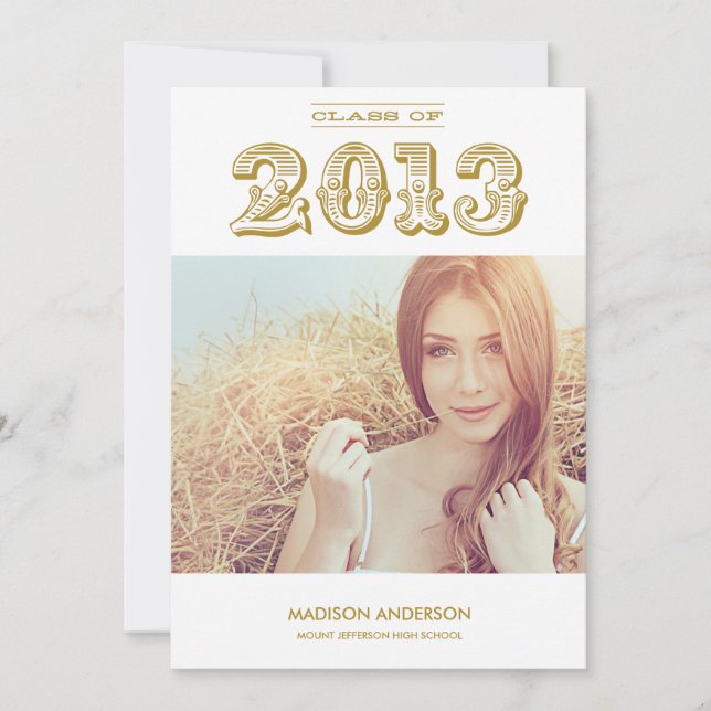 VINTAGE GRAD | CLASE DE INVITACIÓN DE GRADUACIÓN D (Anverso)