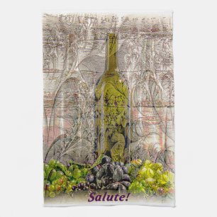 Vintage Grape Digital Art Kitchen Toalla