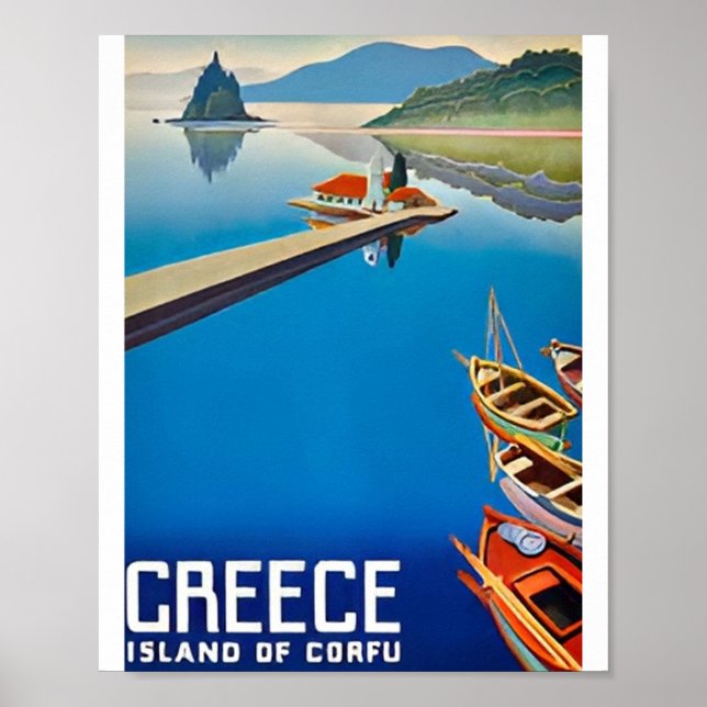 Vintage Greece Travel Art Posters (Frente)