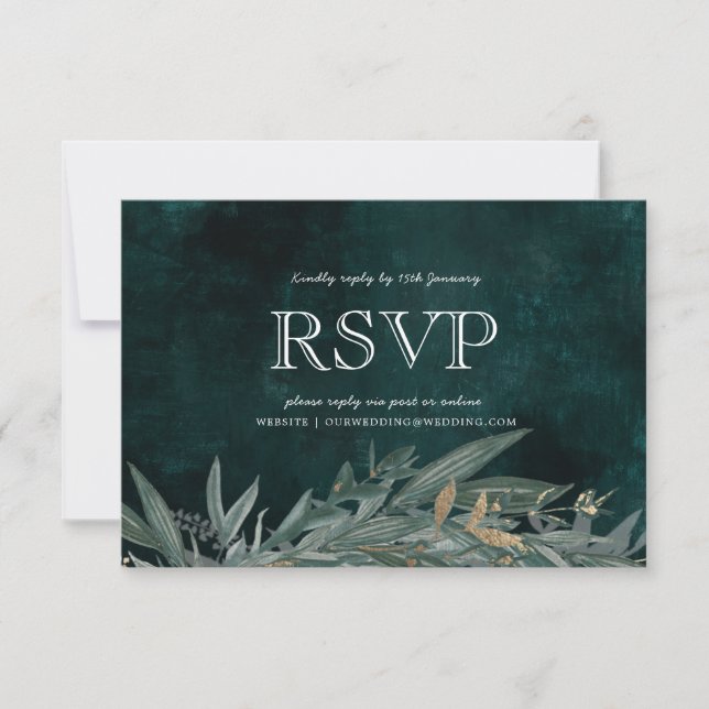 Vintage Green Hannah Suite RSVP Card (Anverso)