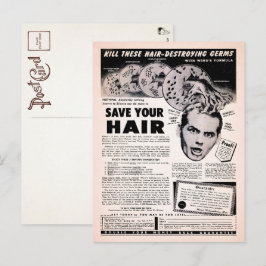 Vintage Guardar tu tarjeta postal publicitaria de 