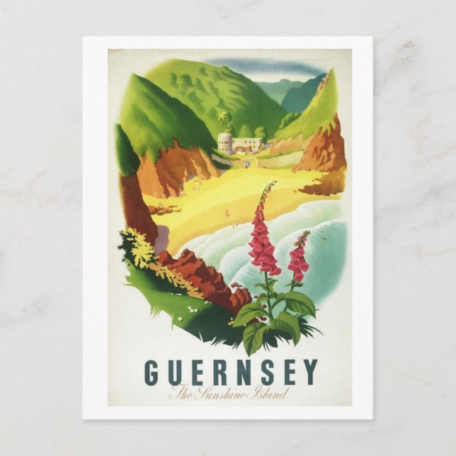 Vintage Guernsey, la postal de Sunshine Island (Anverso)