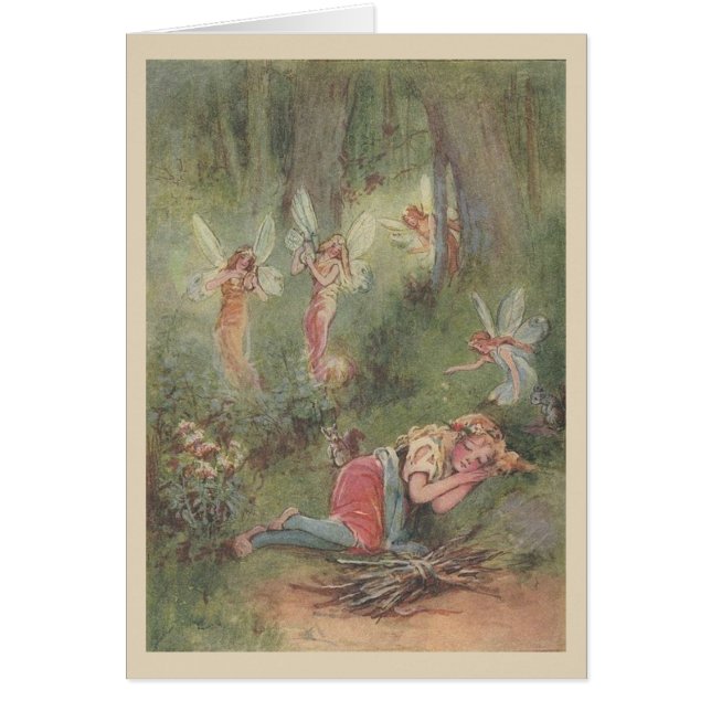 Vintage - hadas durmientes del niño y del bosque, (Frente)