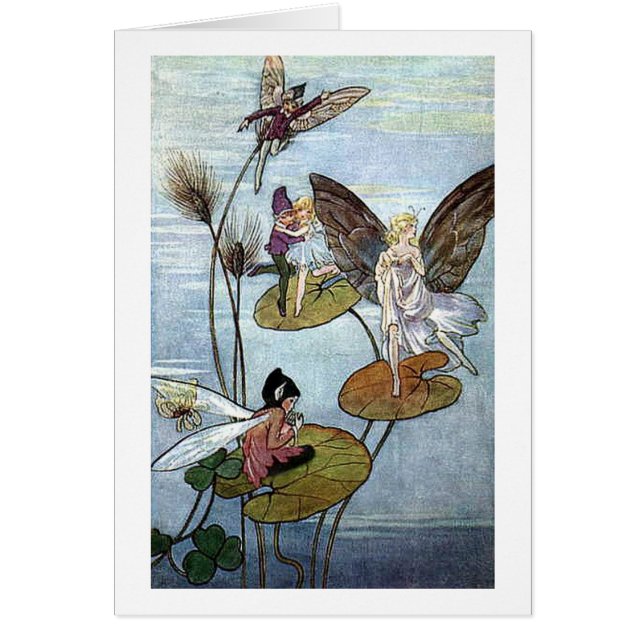 Vintage - hadas en el lago, (Frente)