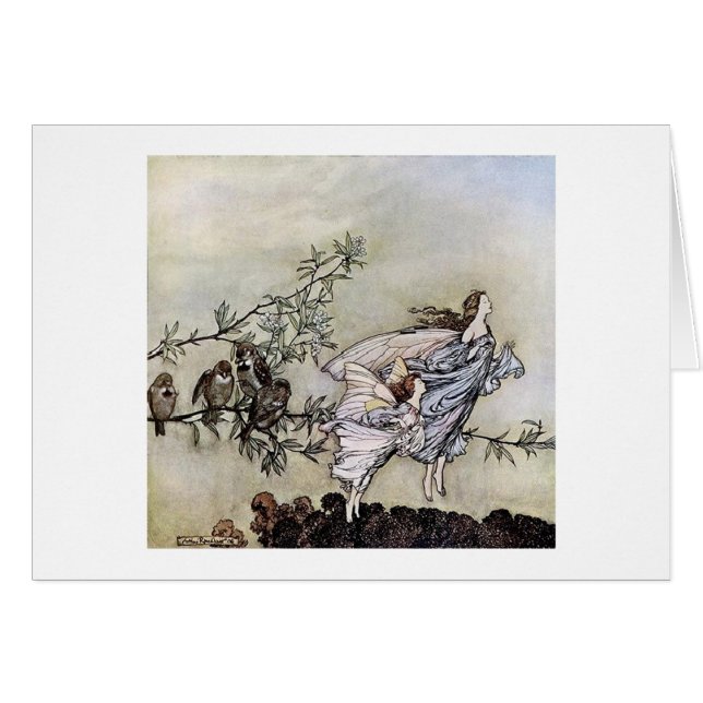 Vintage - hadas en vuelo, (Anverso (Horizontal))