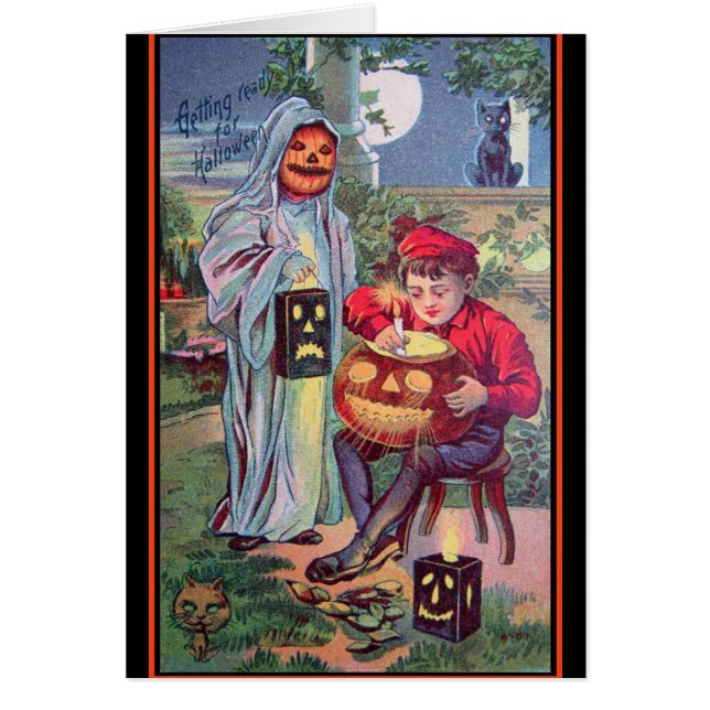 Vintage Halloween Art Card (Frente)