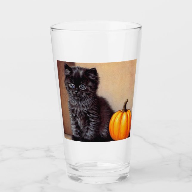 Vintage Halloween Black Kitten Ilustracion (Anverso)