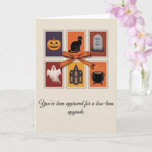 Vintage Halloween Boo Ghost Tarjeta plegada