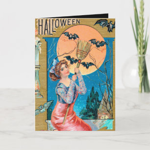 Vintage Halloween Holiday añadir tarjeta de mensaj