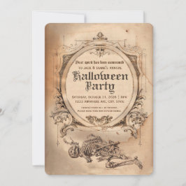 Vintage Halloween Invitación victoriana gótica
