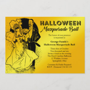 Vintage Halloween Masquerade Ball Party Invitación