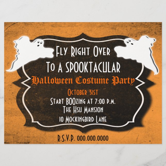 Vintage Halloween Party or Sales Flyer (Anverso)