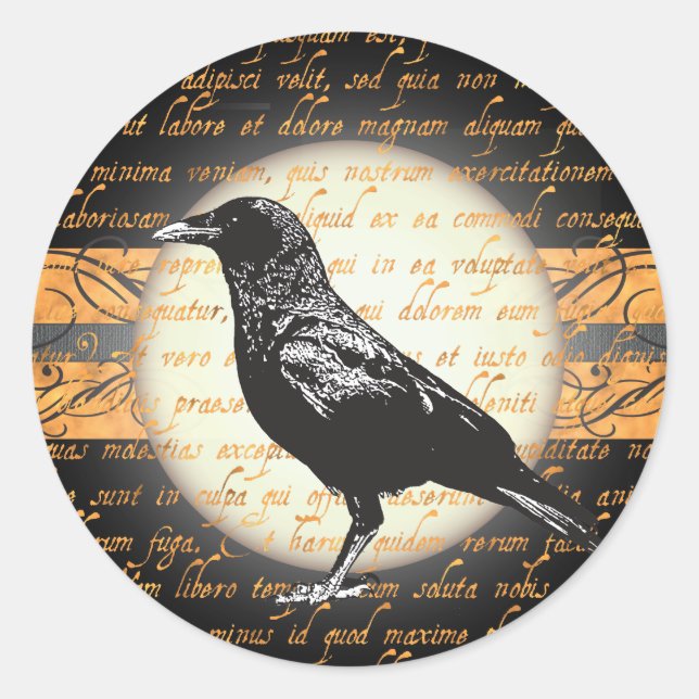 Vintage Halloween Pegatinas de Nevermore Raven (Anverso)
