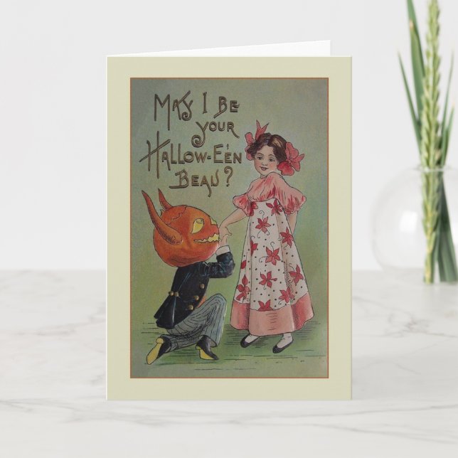 Vintage Halloween Propuesta Tarjeta de saludo (Anverso)