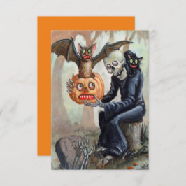 Vintage Halloween Pumpkin Graveyard Spookone Fun