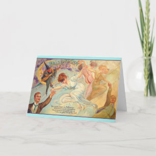 Vintage Halloween Tarjeta de bienvenida de baile