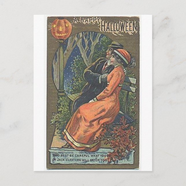 Vintage Halloween Tarjetas de felicitación clásica (Anverso)