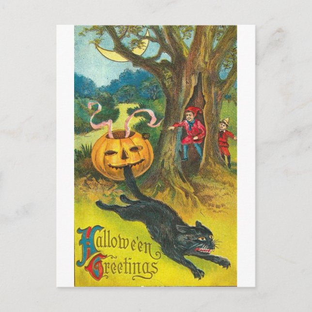 Vintage Halloween Tarjetas de felicitación clásica (Anverso)