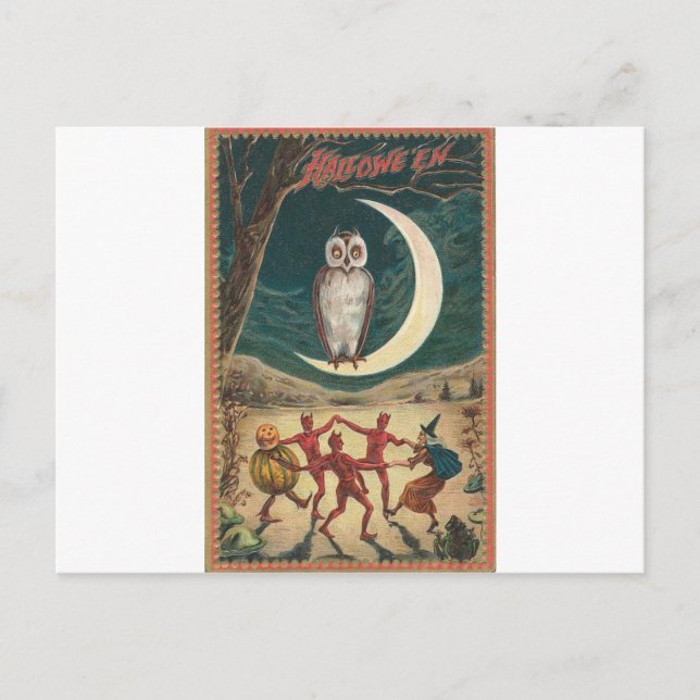 Vintage Halloween Tarjetas de felicitación clásica (Anverso)