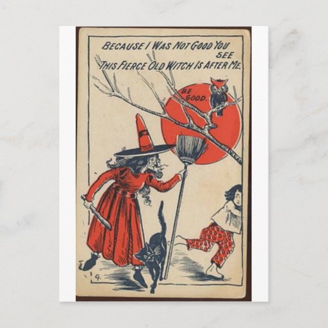 Vintage Halloween Tarjetas de felicitación clásica (Anverso)