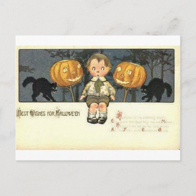 Vintage Halloween Tarjetas de felicitación clásica (Anverso)