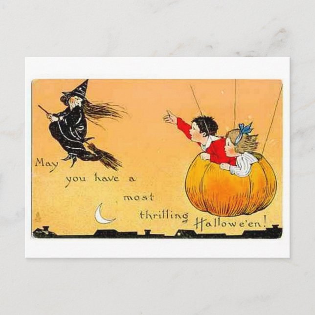 Vintage Halloween Tarjetas de felicitación clásica (Anverso)