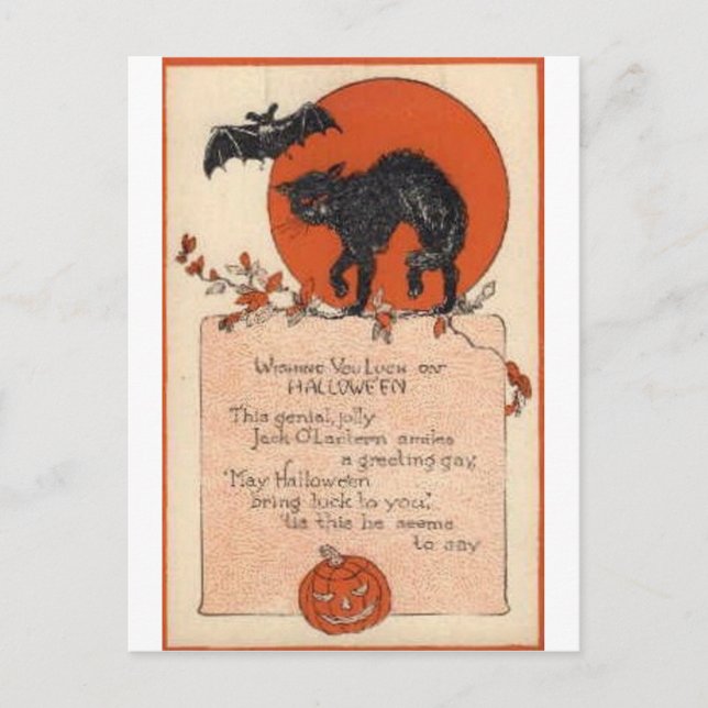 Vintage Halloween Tarjetas de felicitación clásica (Anverso)