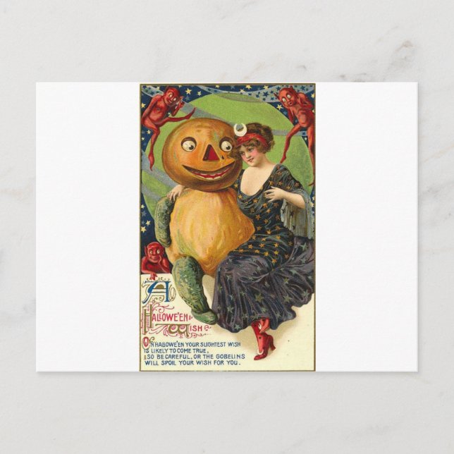 Vintage Halloween Tarjetas de felicitación clásica (Anverso)