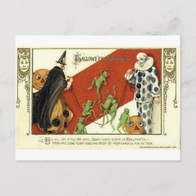 Vintage Halloween Tarjetas de felicitación clásica (Anverso)