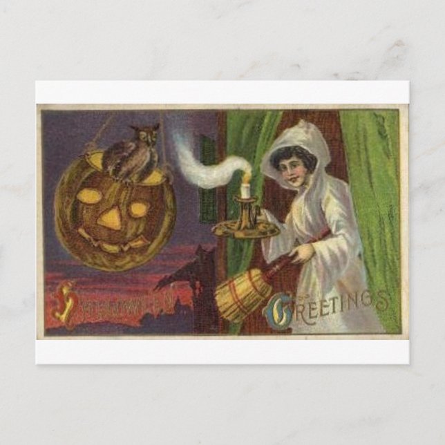 Vintage Halloween Tarjetas de felicitación clásica (Anverso)