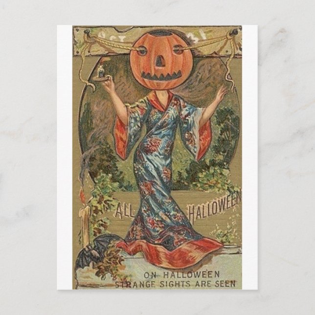 Vintage Halloween Tarjetas de felicitación clásica (Anverso)